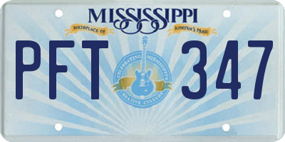 MS license plate PFT347