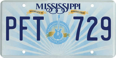 MS license plate PFT729