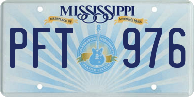 MS license plate PFT976