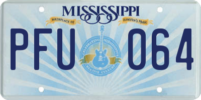 MS license plate PFU064