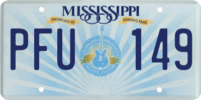 MS license plate PFU149