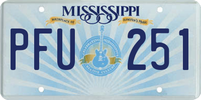 MS license plate PFU251