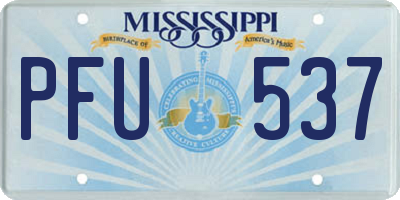 MS license plate PFU537