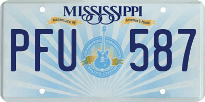 MS license plate PFU587