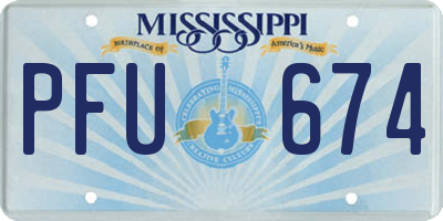 MS license plate PFU674