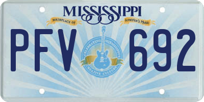 MS license plate PFV692