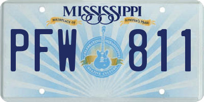 MS license plate PFW811
