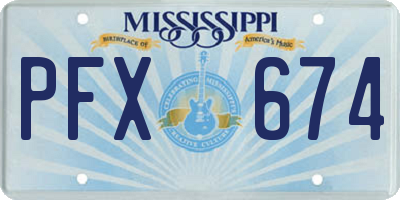 MS license plate PFX674
