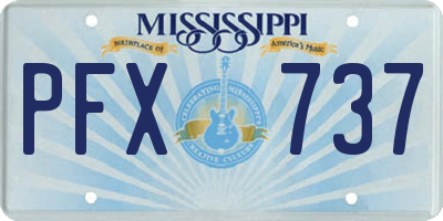 MS license plate PFX737