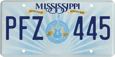 MS license plate PFZ445