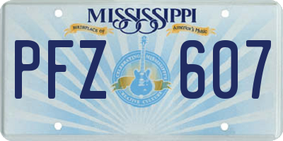 MS license plate PFZ607