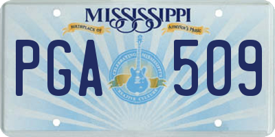 MS license plate PGA509