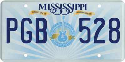 MS license plate PGB528