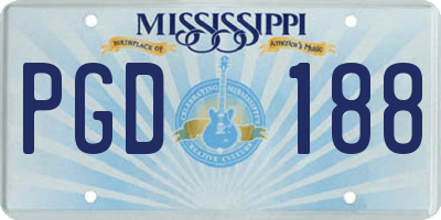 MS license plate PGD188