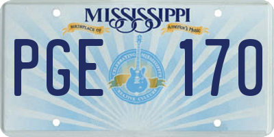 MS license plate PGE170