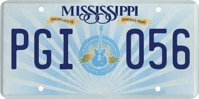 MS license plate PGI056