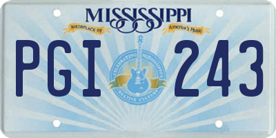 MS license plate PGI243