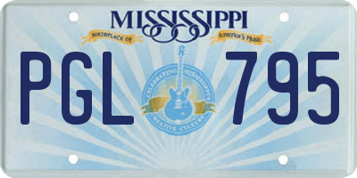 MS license plate PGL795