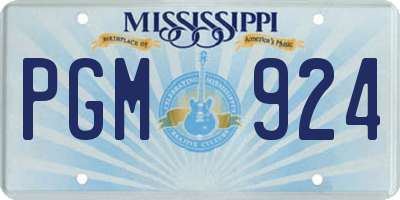 MS license plate PGM924