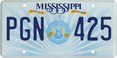 MS license plate PGN425