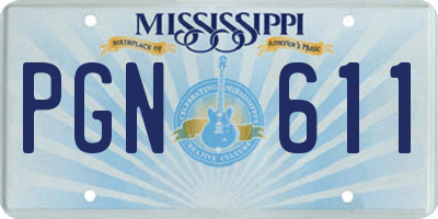 MS license plate PGN611