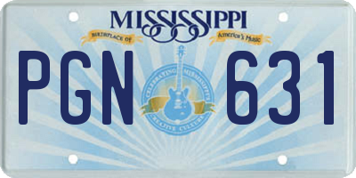 MS license plate PGN631