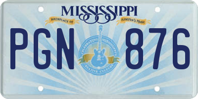 MS license plate PGN876