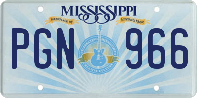 MS license plate PGN966