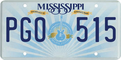 MS license plate PGO515