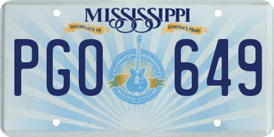 MS license plate PGO649