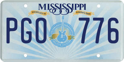 MS license plate PGO776