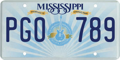 MS license plate PGO789