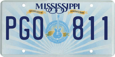 MS license plate PGO811