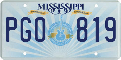 MS license plate PGO819