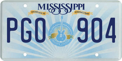 MS license plate PGO904