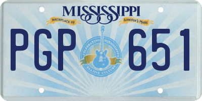 MS license plate PGP651
