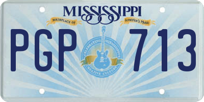 MS license plate PGP713