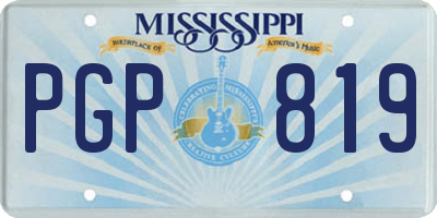 MS license plate PGP819