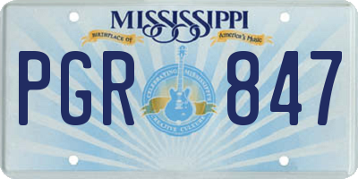 MS license plate PGR847