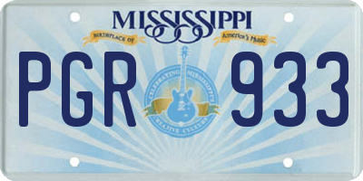 MS license plate PGR933