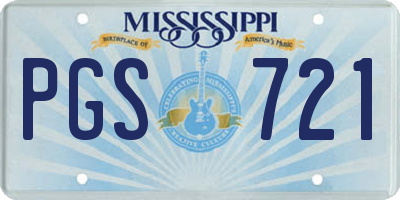 MS license plate PGS721