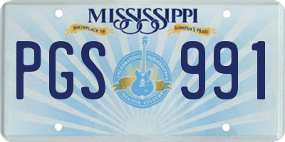 MS license plate PGS991