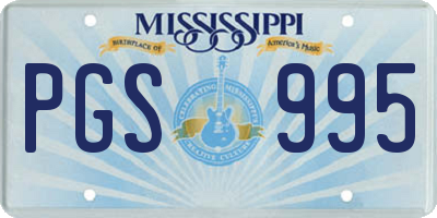 MS license plate PGS995