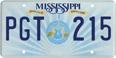 MS license plate PGT215