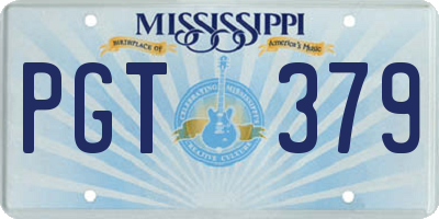 MS license plate PGT379