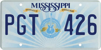 MS license plate PGT426