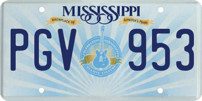 MS license plate PGV953