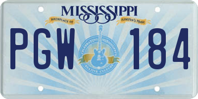 MS license plate PGW184