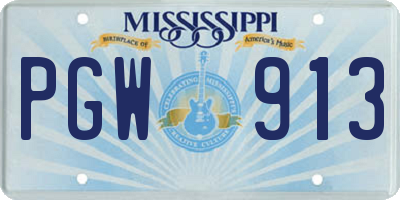 MS license plate PGW913