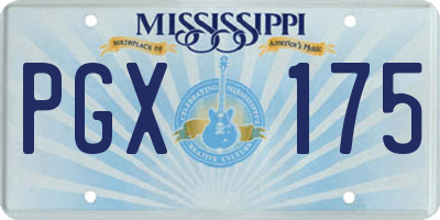 MS license plate PGX175